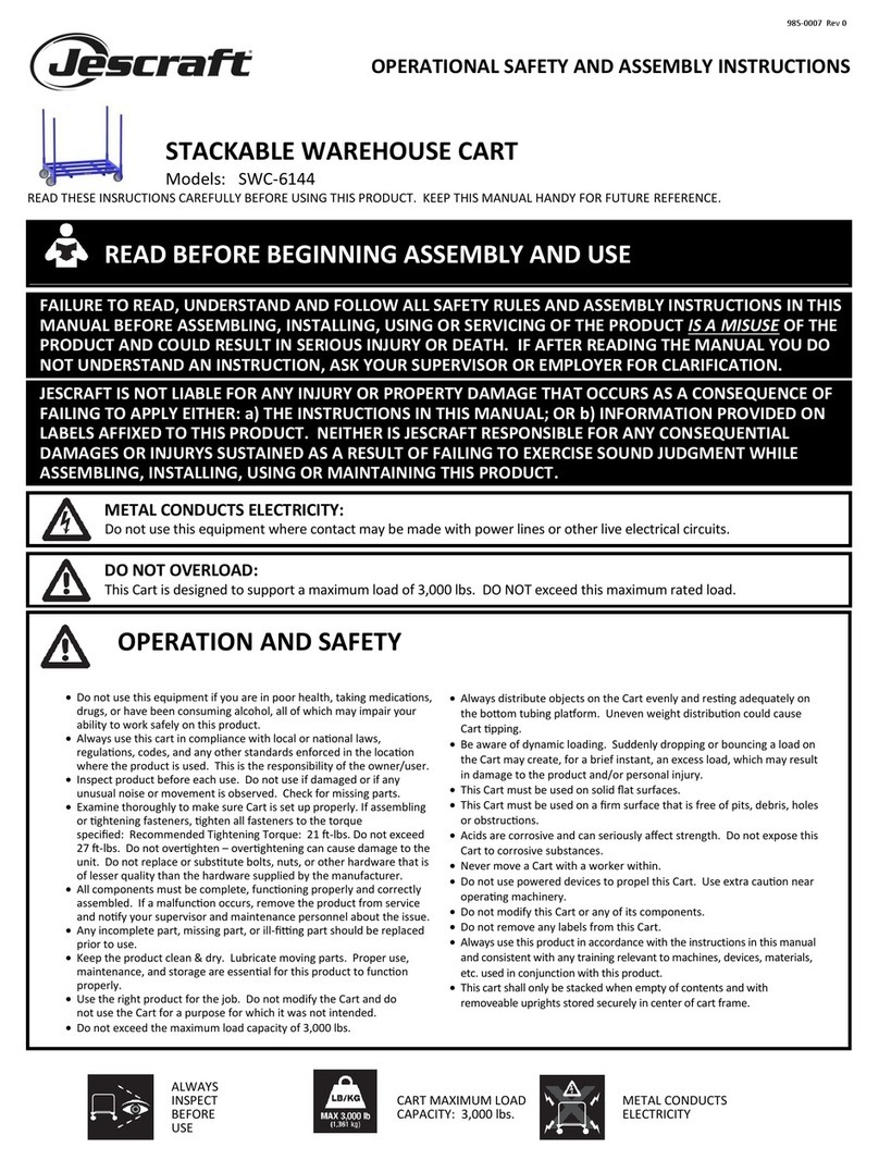 Jescraft SWC-6144 OPERATIONAL SAFETY AND ASSEMBLY INSTRUCTIONS