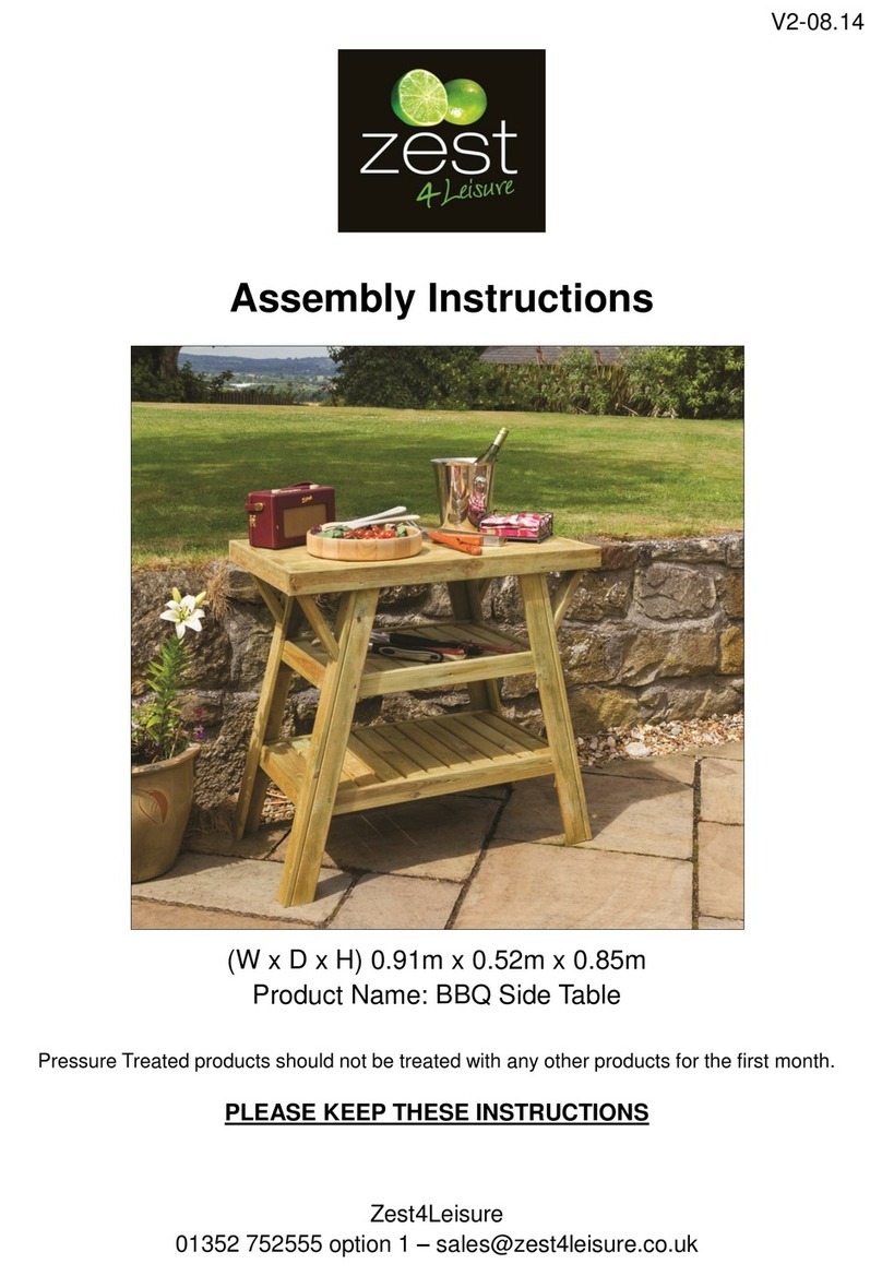 Zest 4 Leisure BBQ Side Table User manual Zest 4 Leisure BBQ Side Table User manual