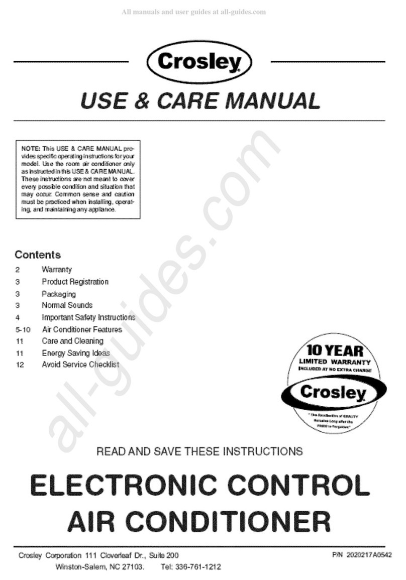Crosley CAE12ESRB User manual