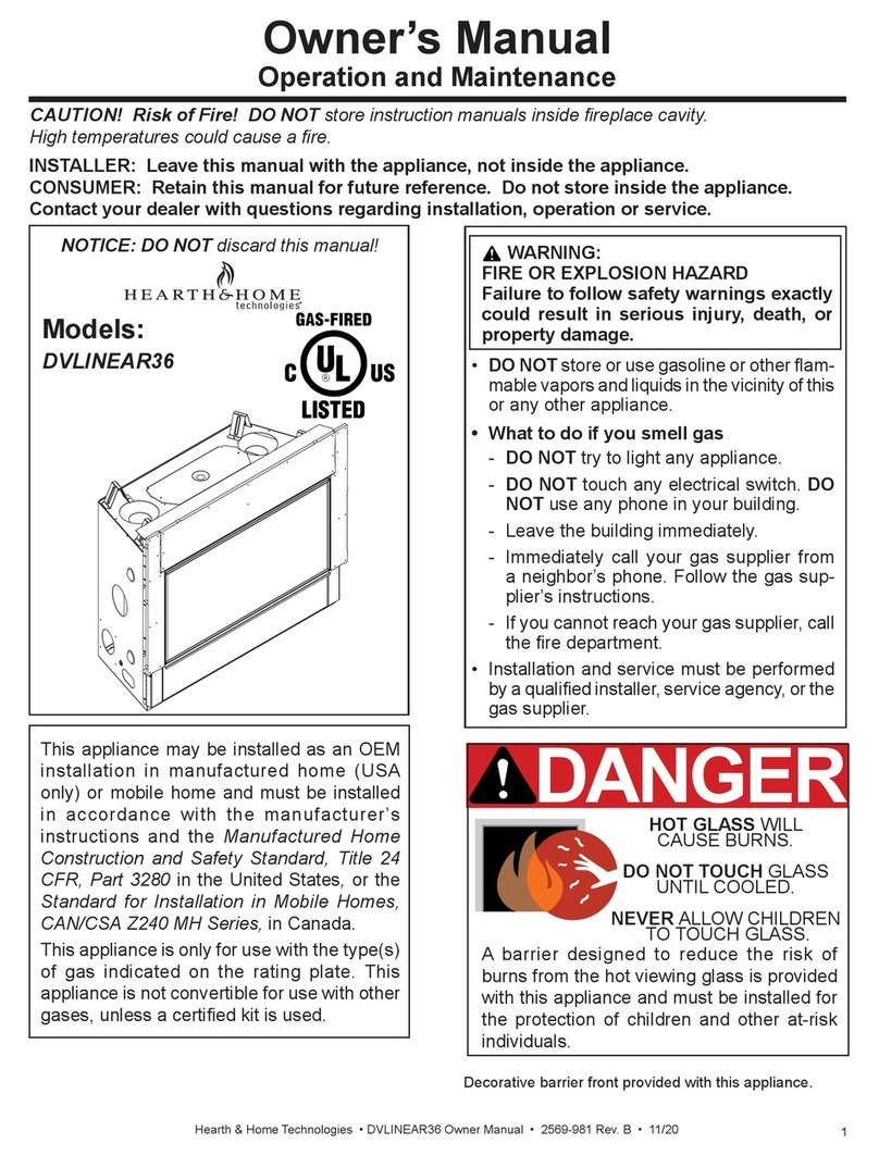Hearth & Home DVLINEAR36 Series owner's manual