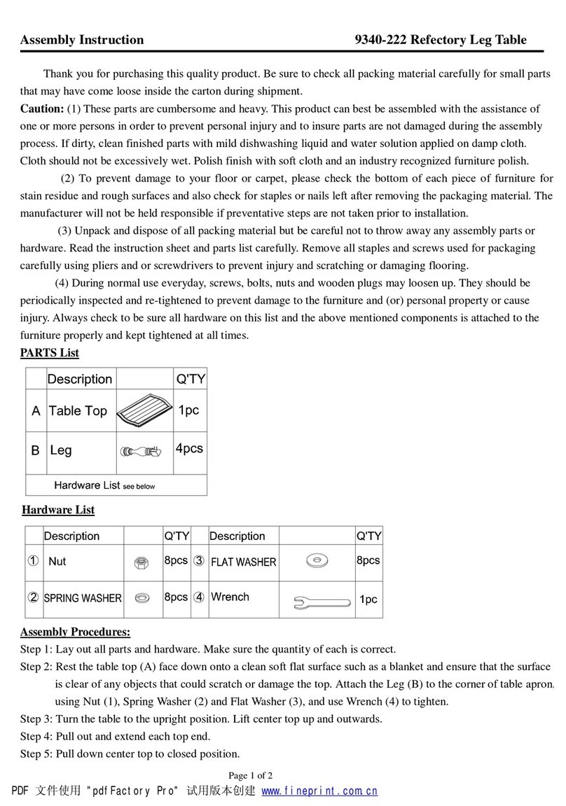 Legacy Classic Furniture 9340-222 User manual