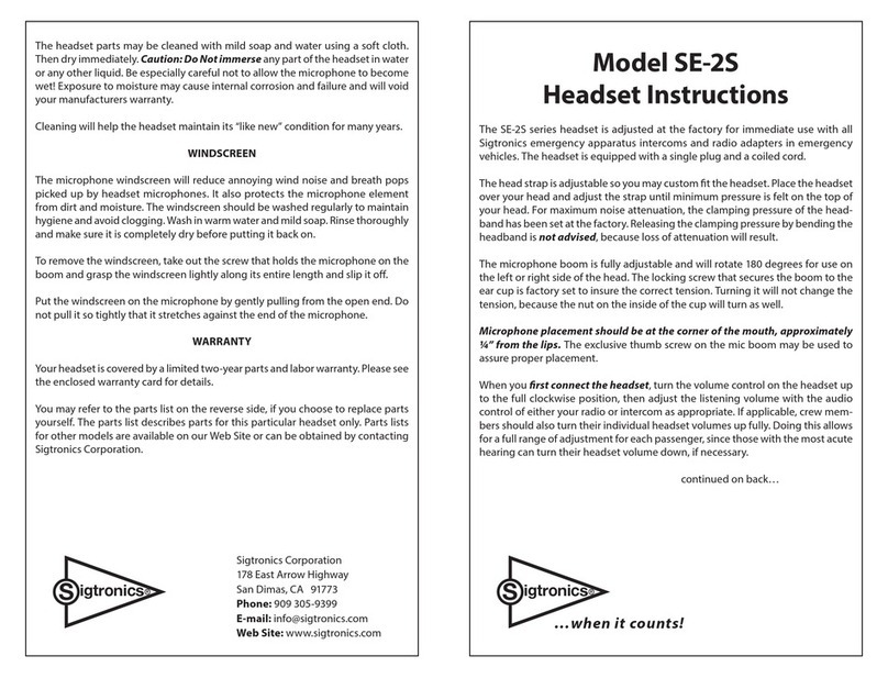 Sigtronics SE-2S User manual