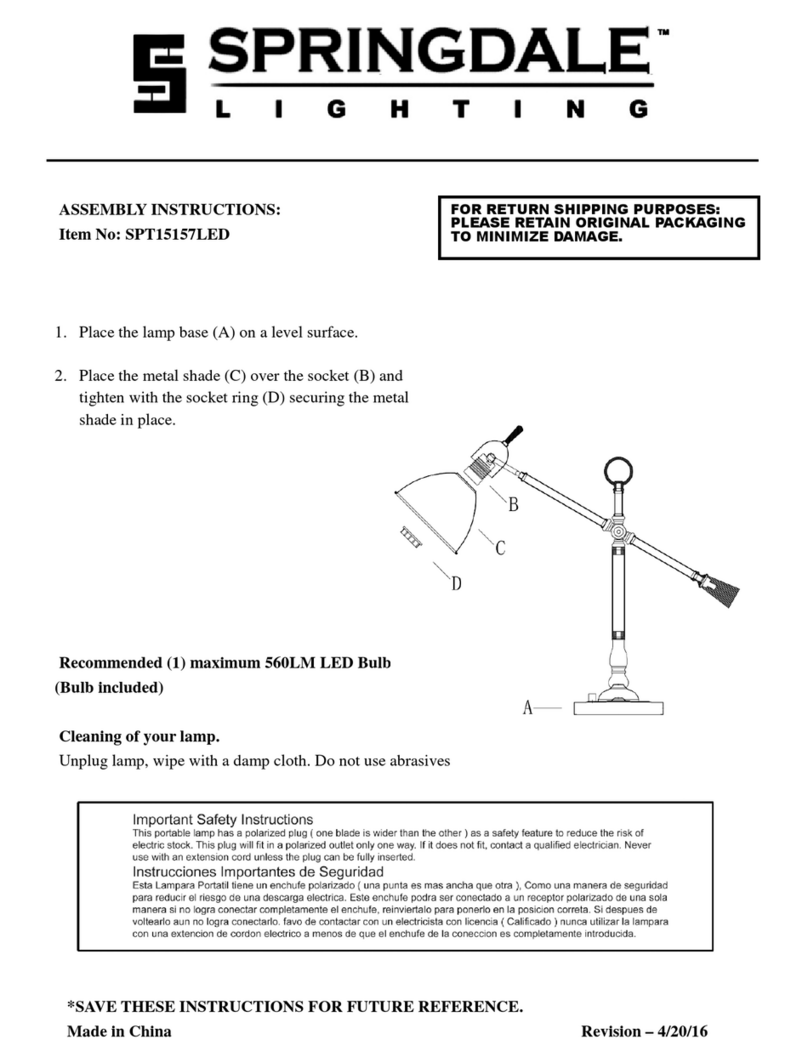 Springdale Lighting SPT15157LED Assembly instructions Springdale Lighting SPT15157LED Assembly instructions