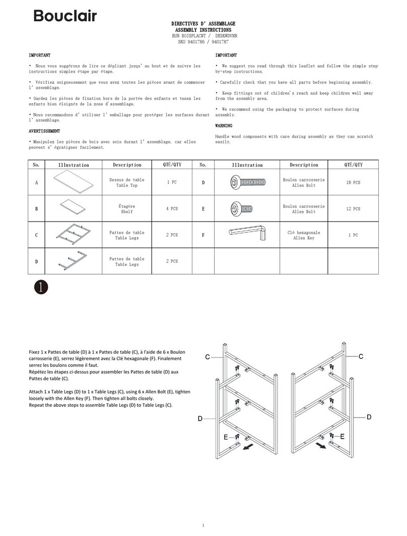 Bouclair 9401786 Assembly instructions