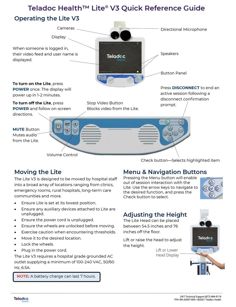 Teladoc Health Lite V3 Quick reference guide Teladoc Health Lite V3 Quick reference guide