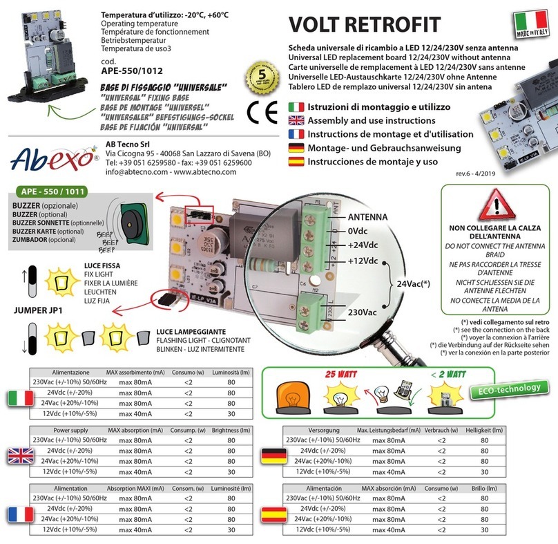 AB Tecno Abexo VOLT RETROFIT Assembly and use instructions