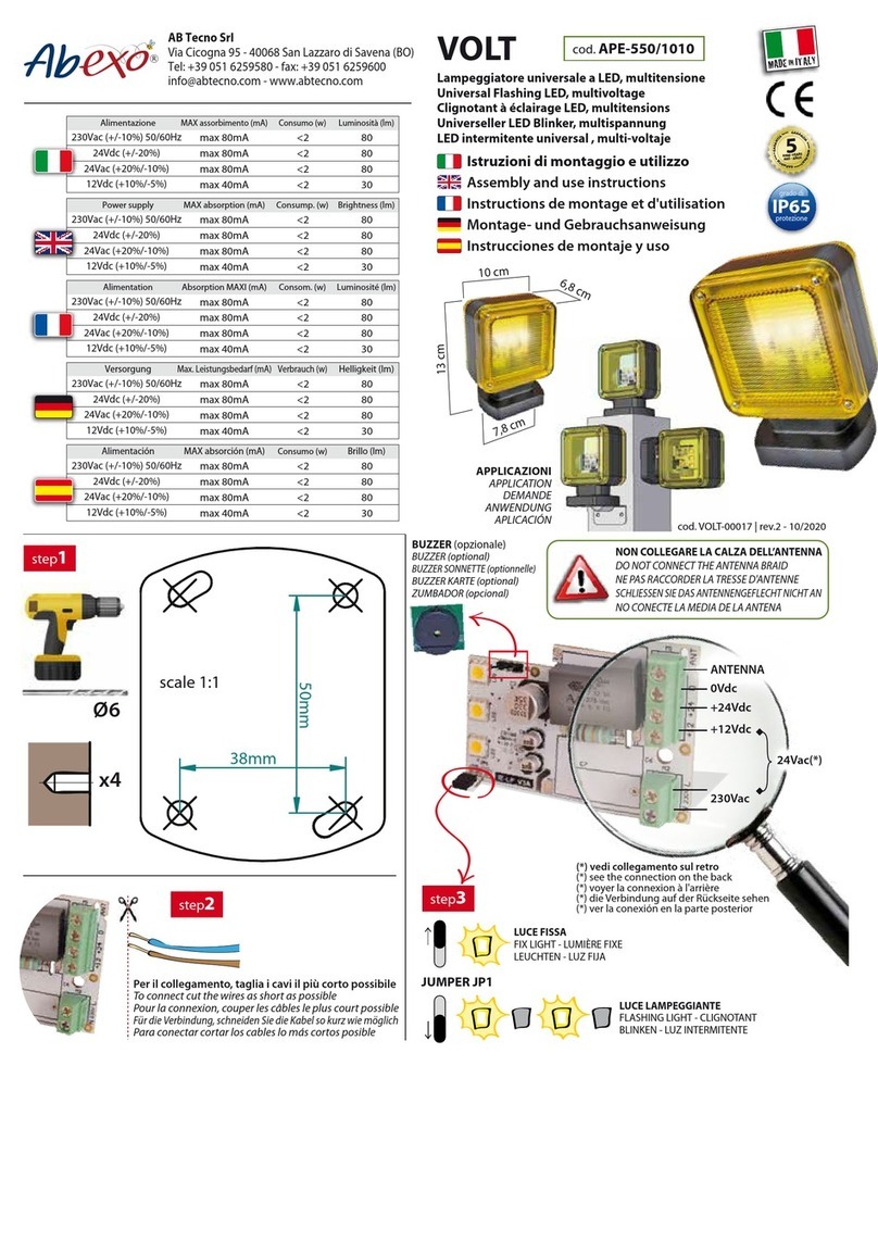 AB Tecno Abexo VOLT APE-550/1010 Quick setup guide