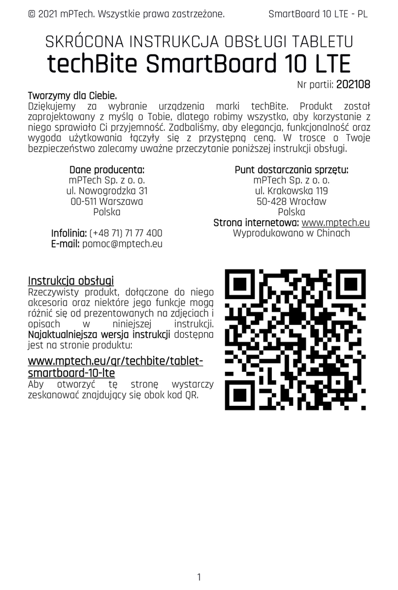 mPTech techBite SmartBoard 10 LTE User manual