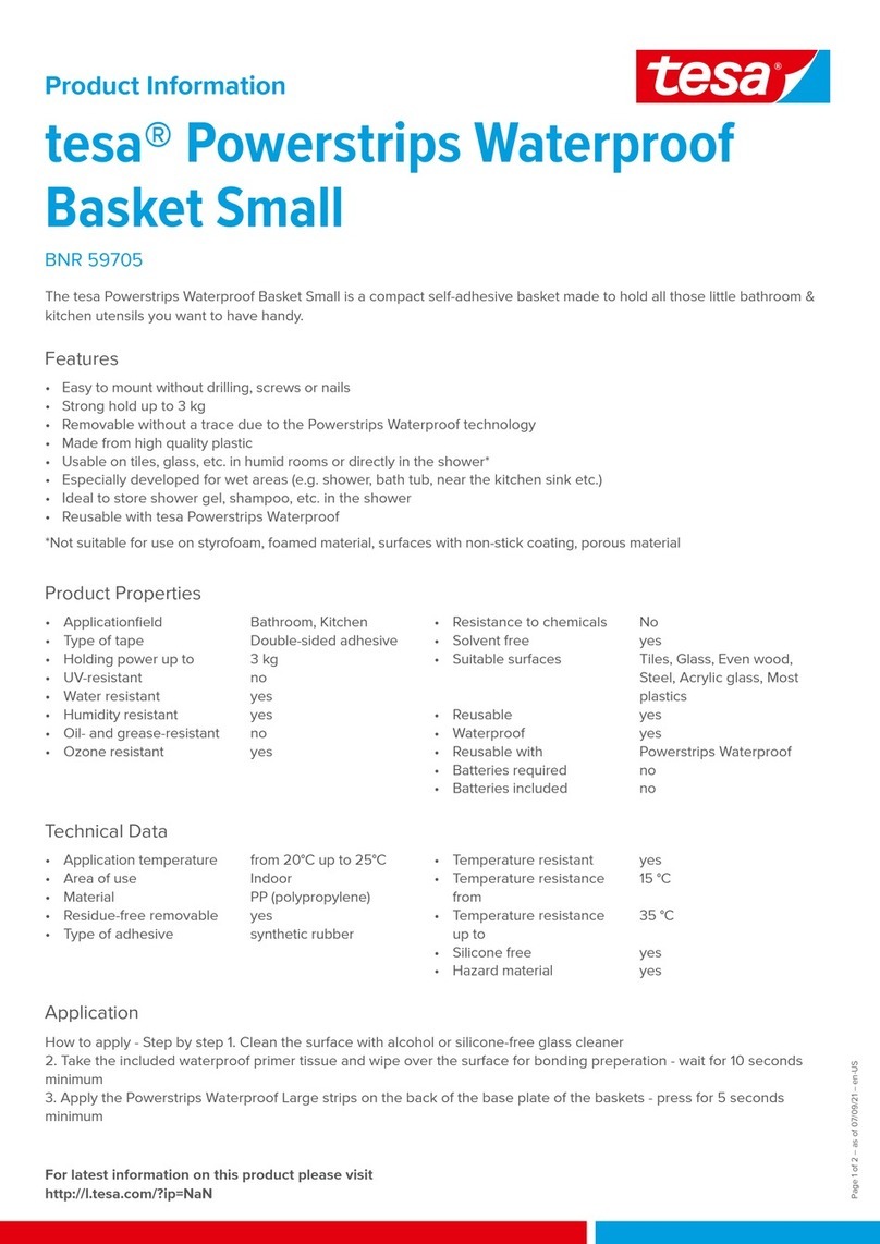 TESA Powerstrips Waterproof Basket Small Product information