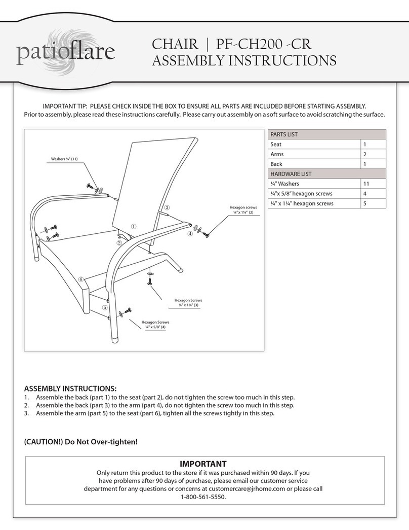 Patioflare PF-CH200-CR User manual Patioflare PF-CH200-CR User manual