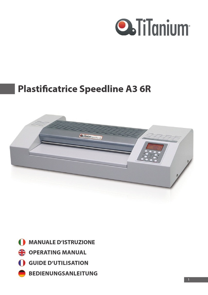 Titanium Plastificatrice Speedline A3 6R operating manual