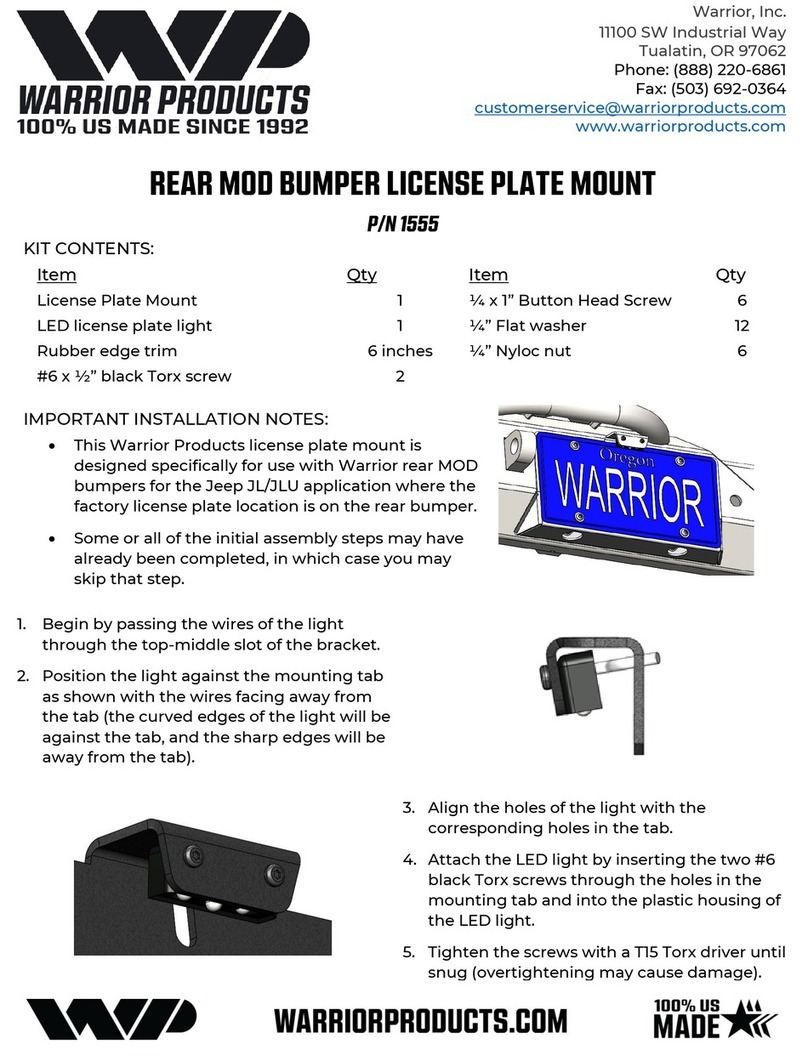 Warrior Products 1555 installation instructions