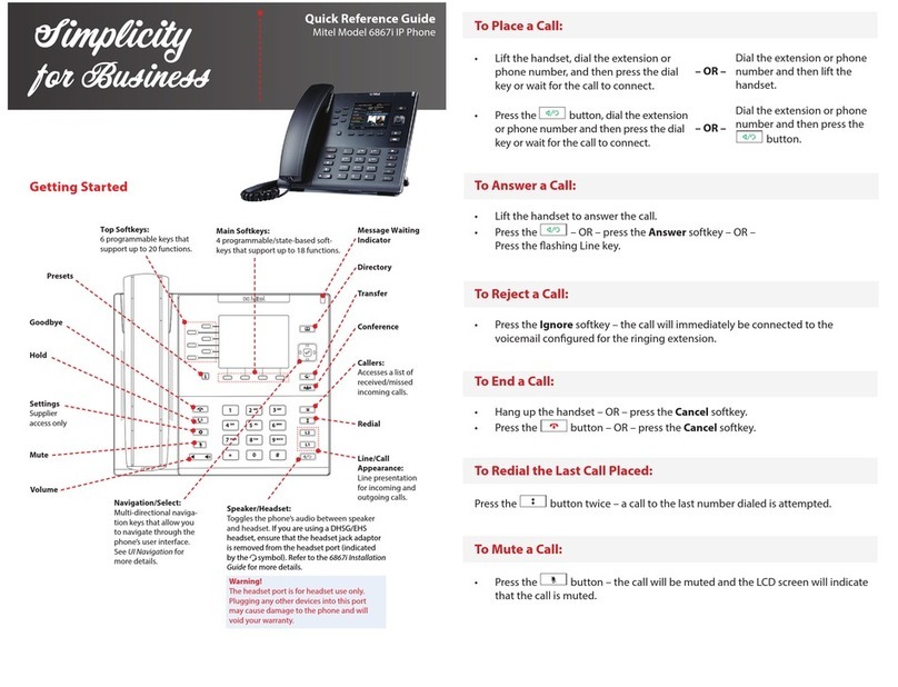 Simplicity Mitel 6867i User manual
