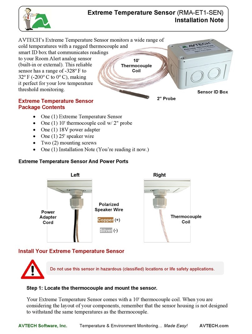 Avtech RMA-ET1-SEN Installation notes