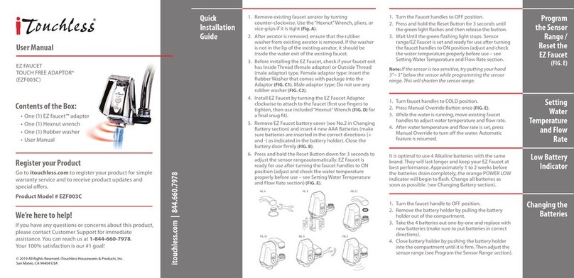 Itouchless EZF003C User manual