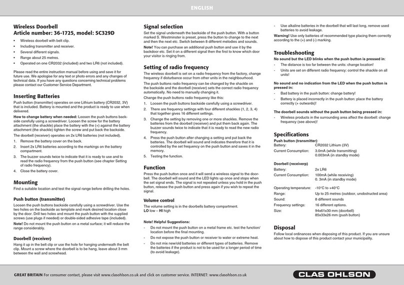 Clas Ohlson SC329D quick start guide
