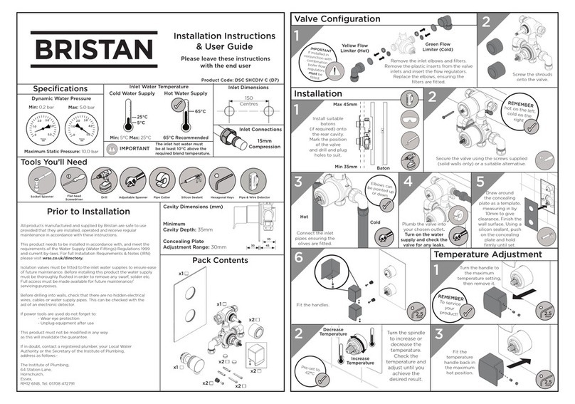 Bristan DSC SHCDIV C (D7) Wiring diagram