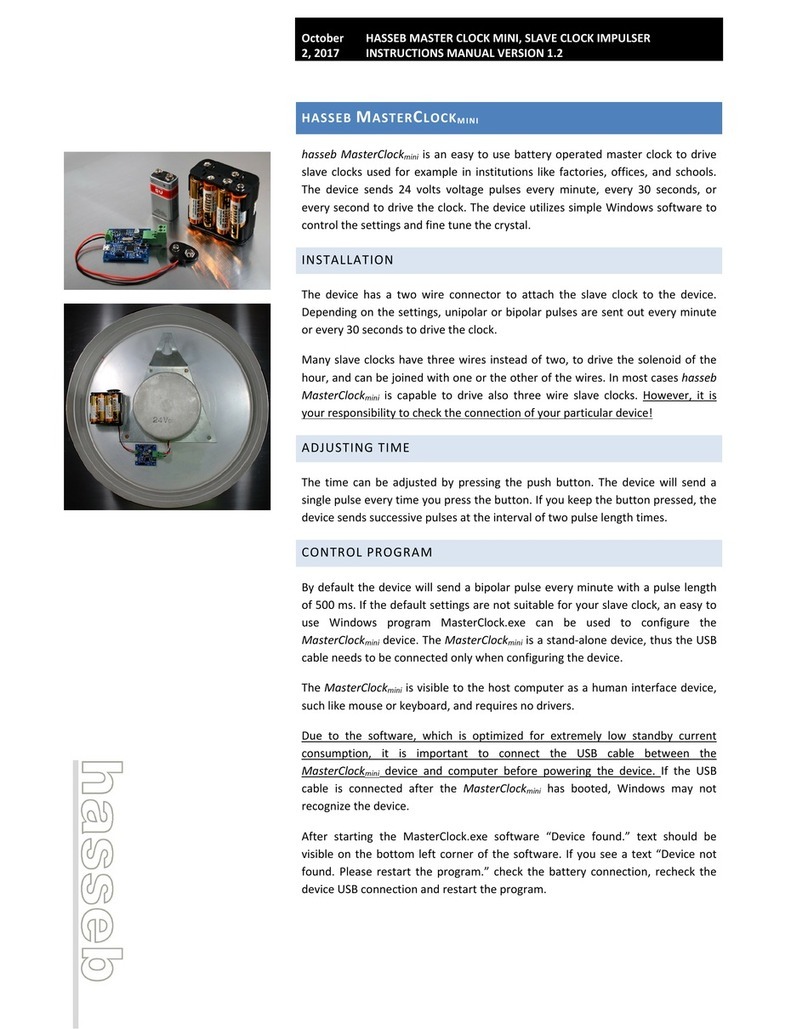 HASSEB MASTERCLOCK MINI instruction manual