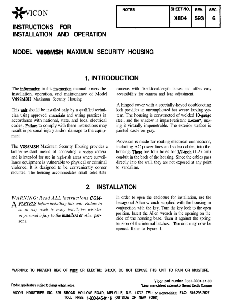 Vicon V898MSH User guide