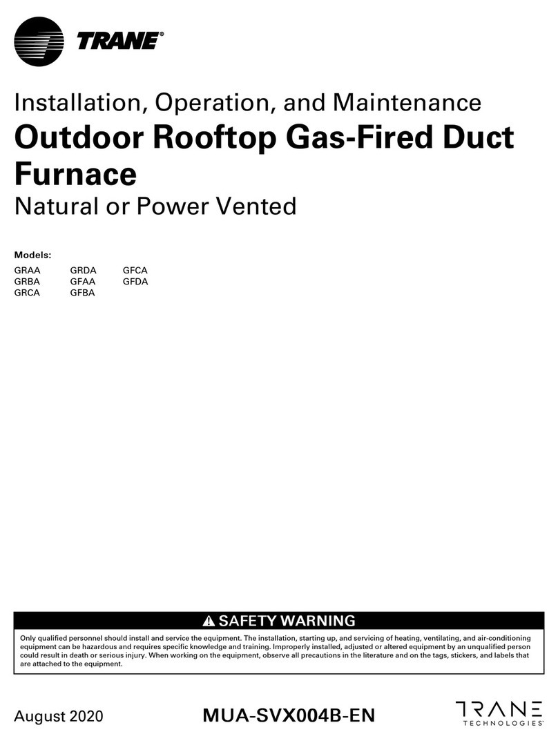 Trane GRAA Installation and operating instructions