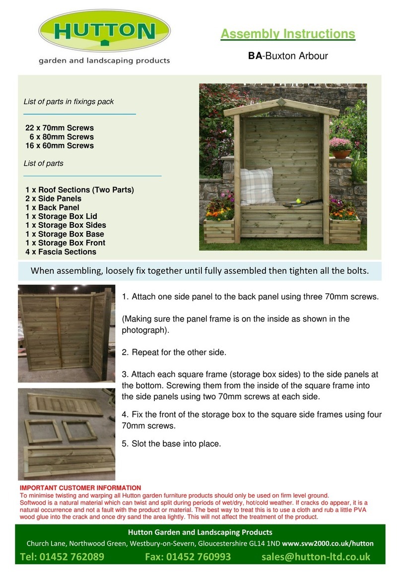 HUTTON Buxton Arbour Assembly instructions