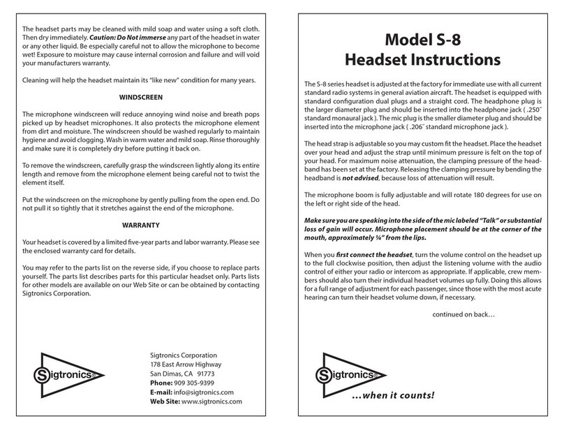 Sigtronics S-8 User manual