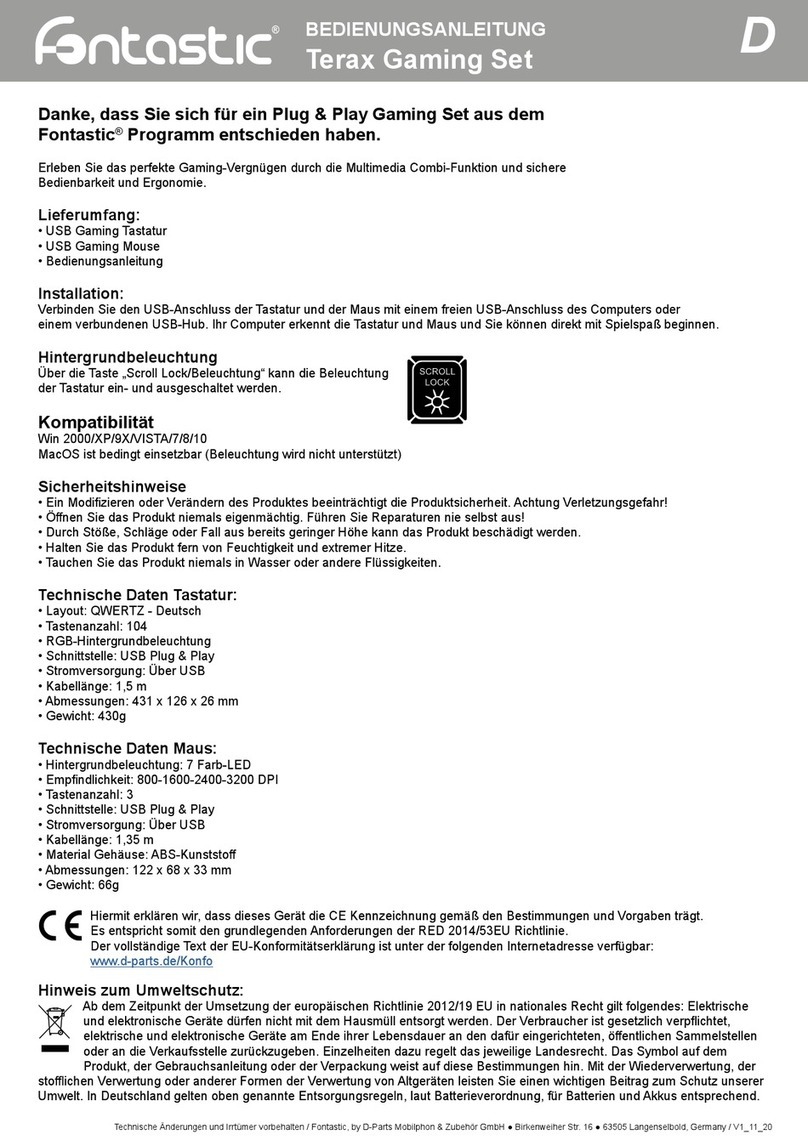 fontastic Terax Gaming Kit User manual