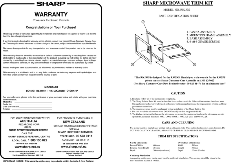Sharp RKJ39S User manual