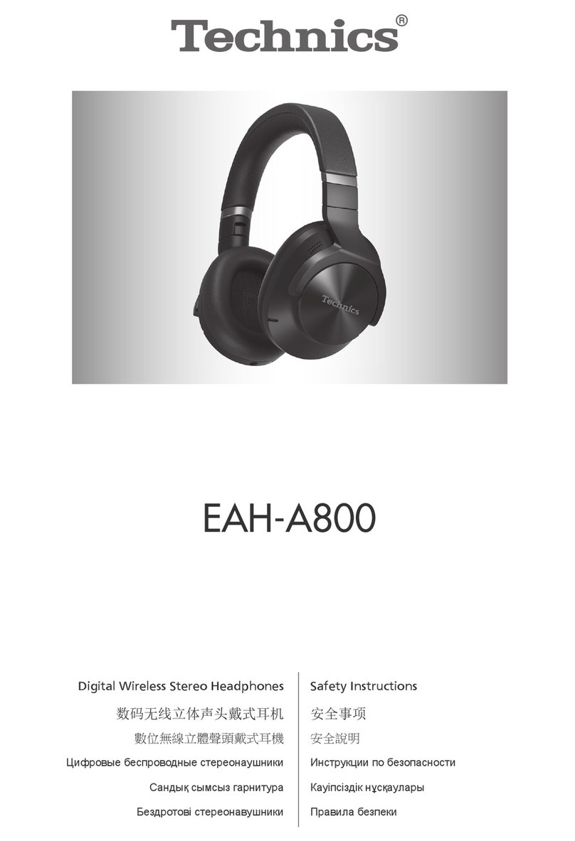 Technics EAH-800 Safety instruction