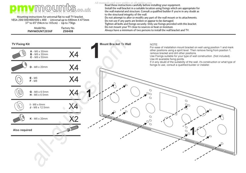 PMV Mounts PMVMOUNT2036F User manual