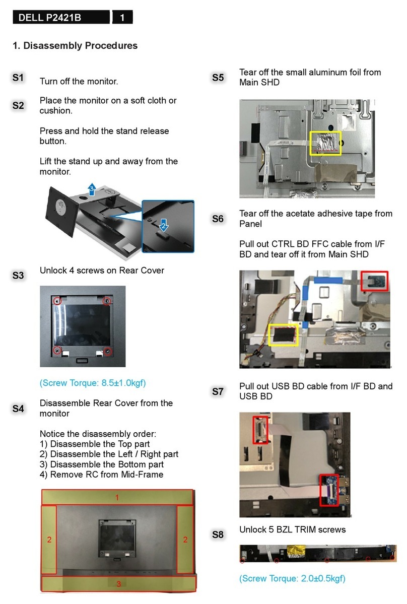 Dell P2421B Disassembly procedure