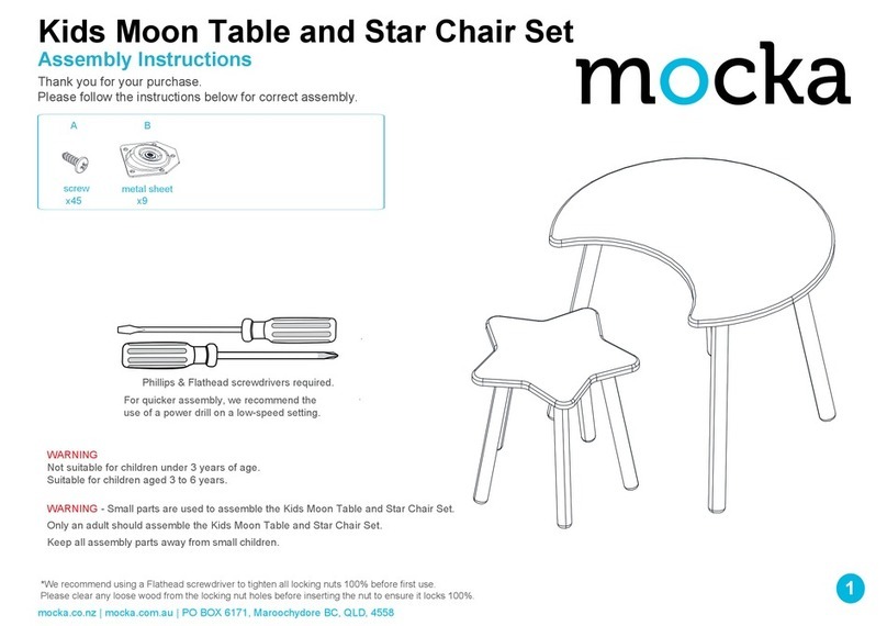 Mocka Kids Moon Table and Star Chair Set Assembly instructions