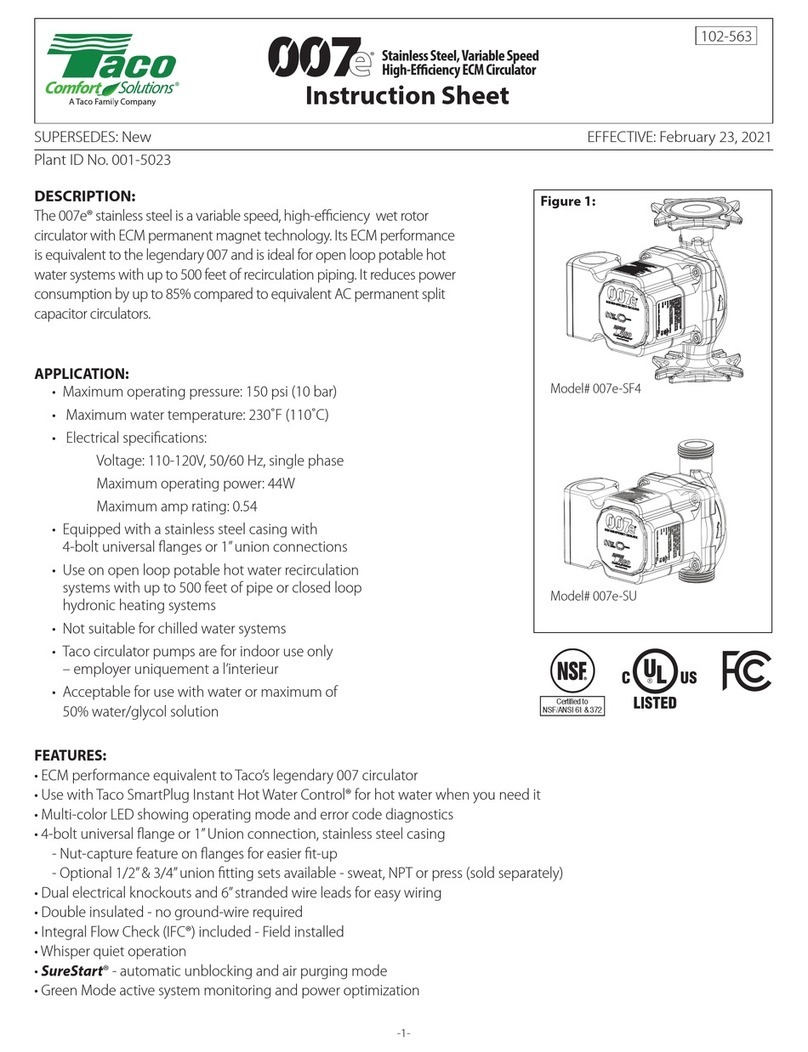 Taco Comfort Solutions 007e Series User manual