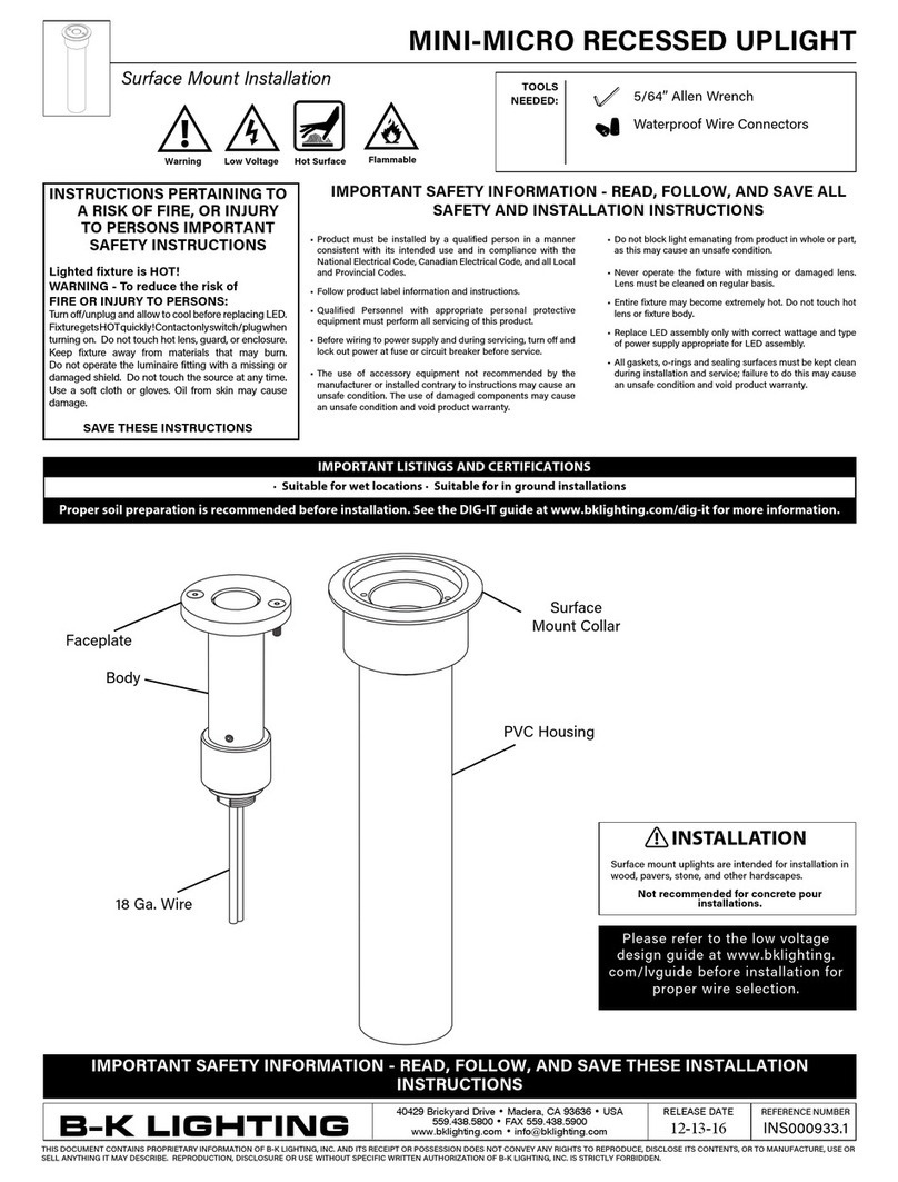 B-K lighting UL Series installation instructions