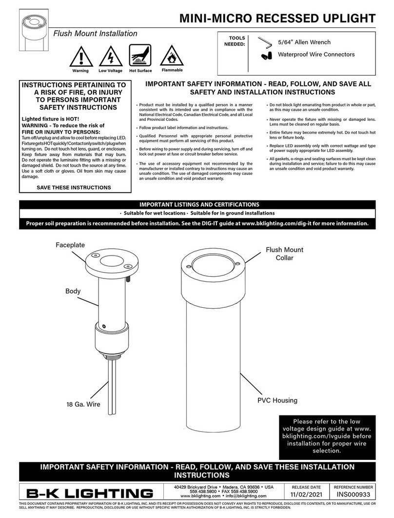 B-K lighting UL Series installation instructions