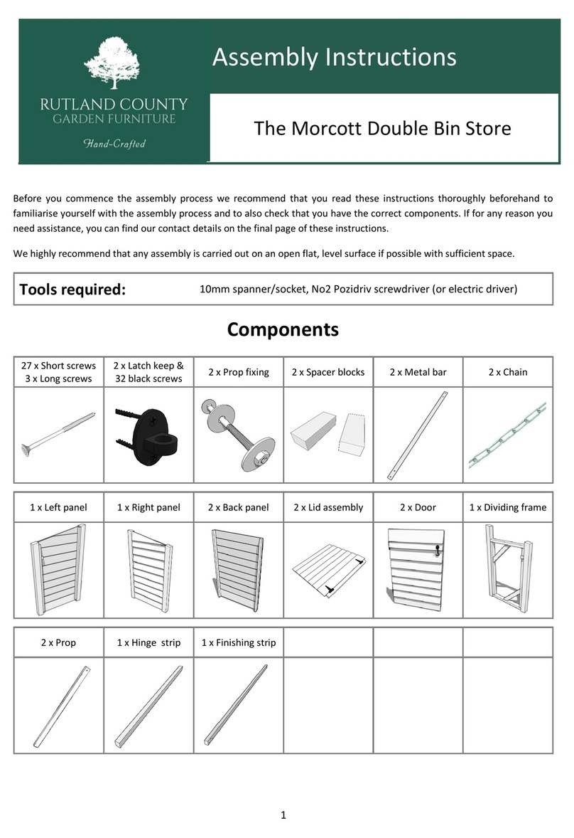 Rutland County Garden Furniture Morcott Double Bin Store User manual