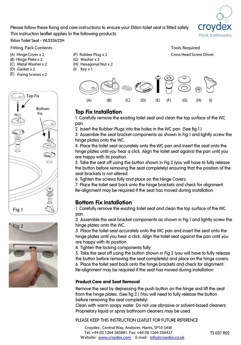 Croydex Eldon WL533622H Fixing and care instructions Croydex Eldon WL533622H Fixing and care instructions