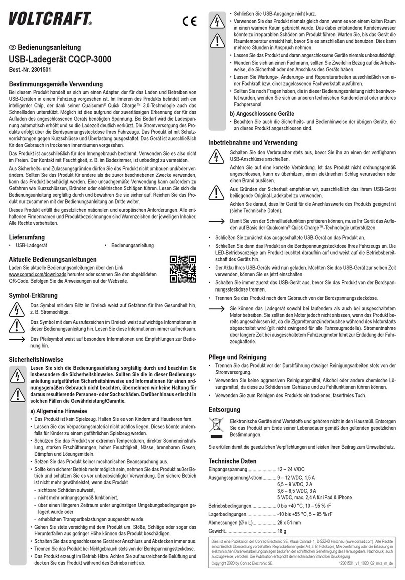 VOLTCRAFT CQCP-3000 User manual