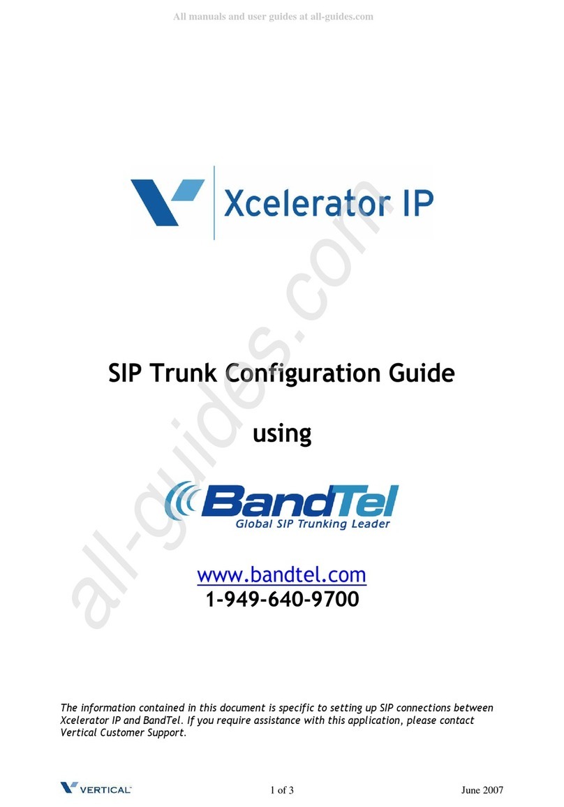 Vertical Xcelerator IP2007 User manual Vertical Xcelerator IP2007 User manual