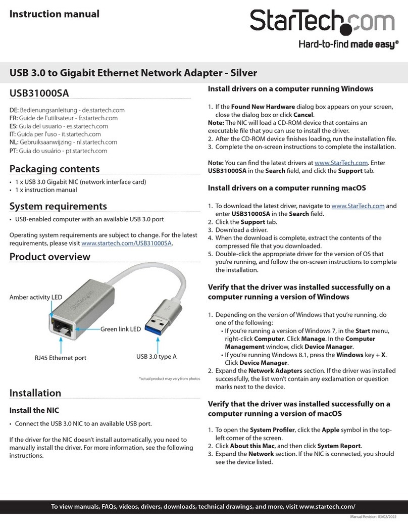 StarTech.com USB31000SA instruction manual