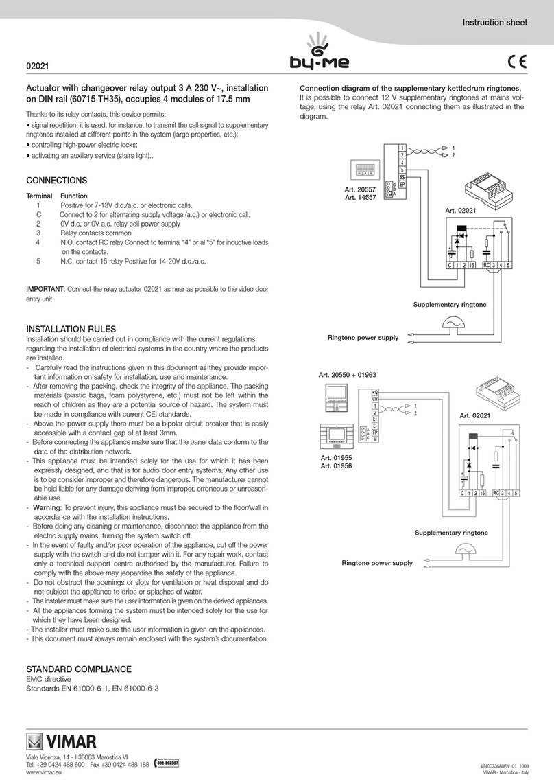 Vimar by-me 02021 instruction sheet