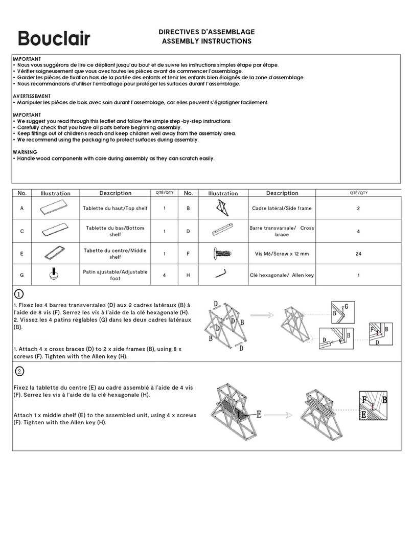 Bouclair 9391549 Assembly instructions Bouclair 9391549 Assembly instructions