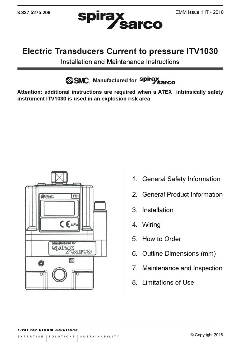 Spirax Sarco ITV1030 Installation and maintenance instructions