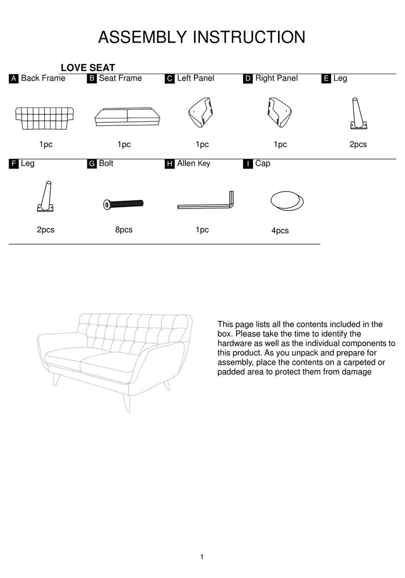 overstock LOVE SEAT Assembly instruction