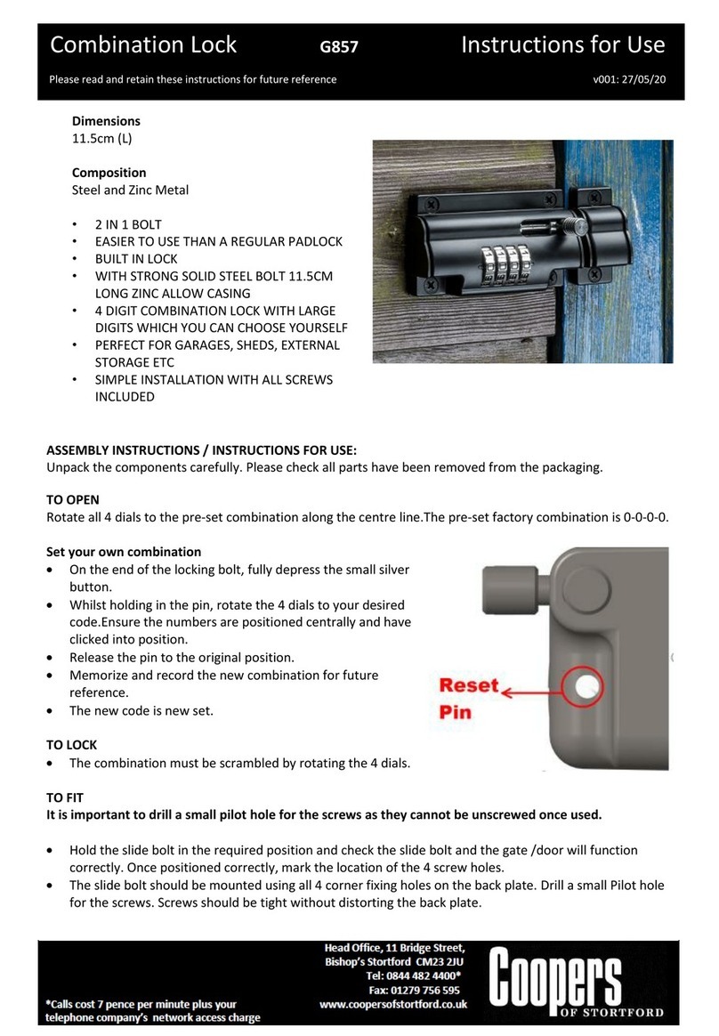 Coopers of Stortford G857 Instructions for use