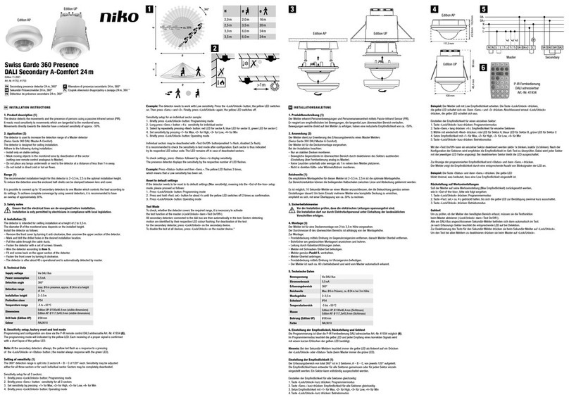 Niko Swiss Garde 360 Presence DALI Secondary... User manual