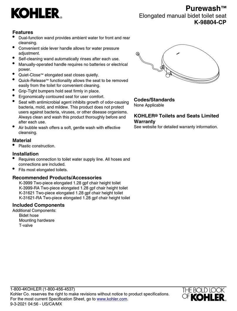 Kohler Purewash K-98804-CP User manual
