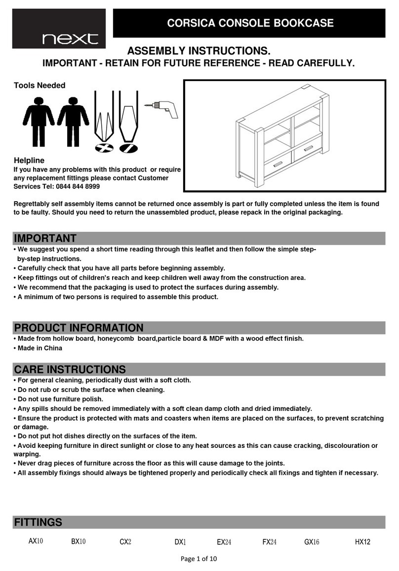 Next Corsica Console Bookcase User manual