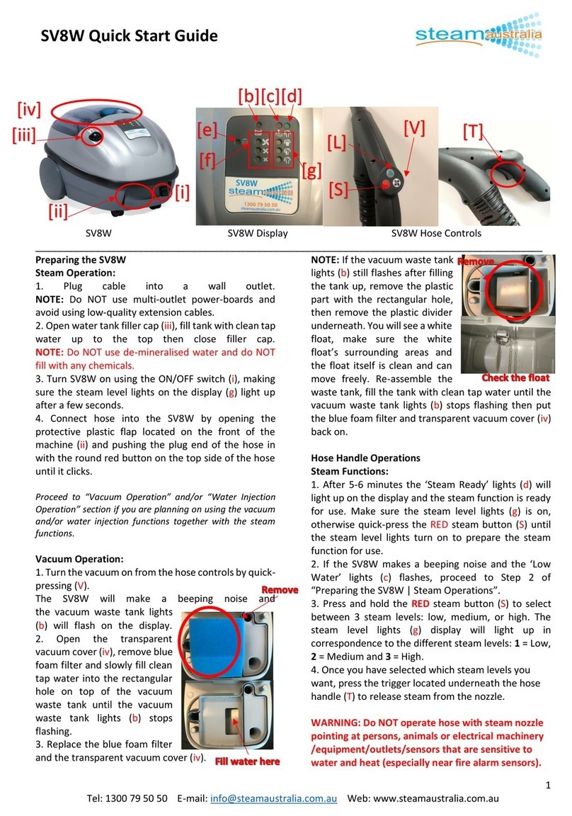 Steam Australia SV8W quick start guide