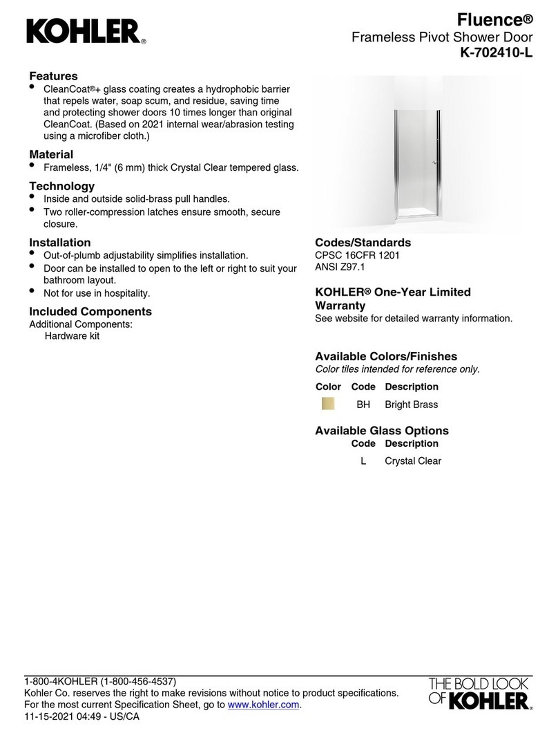 Kohler Fluence K-702410-L User manual Kohler Fluence K-702410-L User manual
